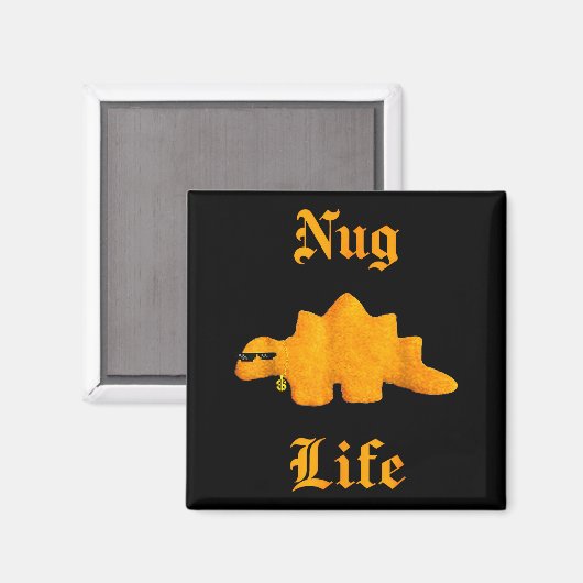 Nug Life Dinosaur Chicken Nugget Funny Retro Magnet (Vorderseite/Rückseite)