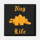 Nug Life Dinosaur Chicken Nugget Funny Retro  Magnet (Vorne)