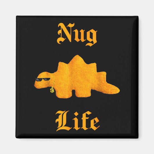 Nug Life Dinosaur Chicken Nugget Funny Retro  Magnet (Vorne)