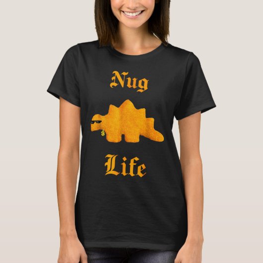 Nug Life Dinosaur Chicken Nugget Funny Retro  T-Shirt (Vorderseite)