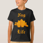 Nug Life Dinosaur Chicken Nugget Funny Retro T-Shirt (Vorderseite)