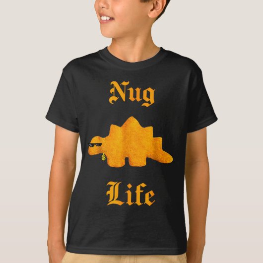 Nug Life Dinosaur Chicken Nugget Funny Retro T-Shirt (Vorderseite)