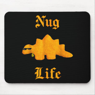 Nug Life Dinosaur Chicken Nugget Lustig Retro Mousepad