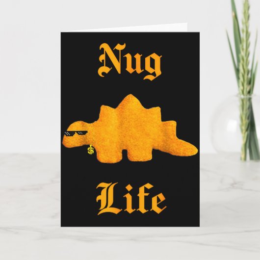 Nug Life Dinosaur Hühner-Nugget Lustig Retro Karte (Vorderseite)