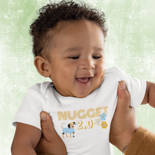 Nugget 2.0 Hund und Blume Baby Strampler