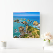 Nugget Point Inseln, Neuseeland Quadratische Wanduhr (Zuhause)