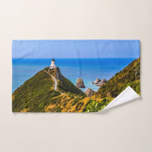 Nugget Point Leuchtturm, Neuseeland Badhandtuch Set (Handtuch)