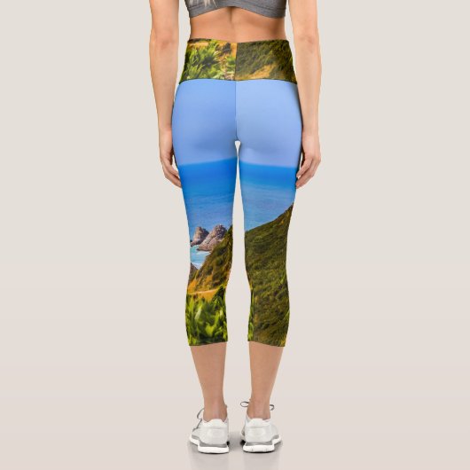 Nugget Point Leuchtturm, Neuseeland Capri Leggings (Rückseite)