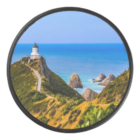 Nugget Point Leuchtturm, Neuseeland Eishockey Puck (Vorderseite)