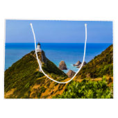 Nugget Point Leuchtturm, Neuseeland Große Geschenktüte (Rückseite)