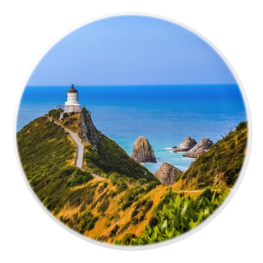 Nugget Point Leuchtturm, Neuseeland Keramikknauf (Vorderseite)
