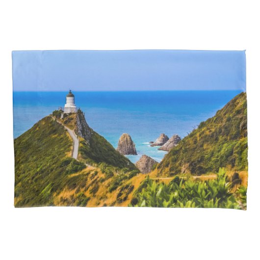 Nugget Point Leuchtturm, Neuseeland Kissenbezug (Vorderseite)