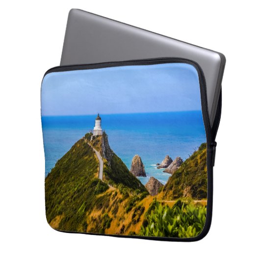 Nugget Point Leuchtturm, Neuseeland Laptopschutzhülle (Vorderseite Links)