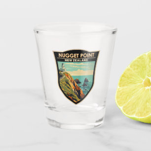 Nugget Point Leuchtturm Neuseeland Reise Vintage Schnapsglas