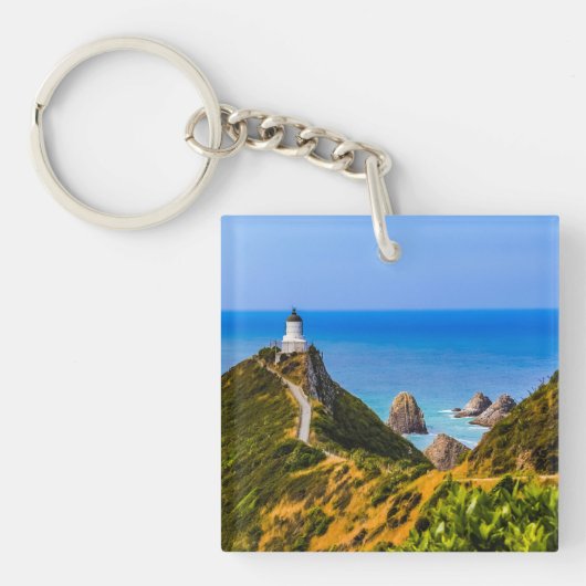 Nugget Point Leuchtturm, Neuseeland Schlüsselanhänger (Vorderseite)