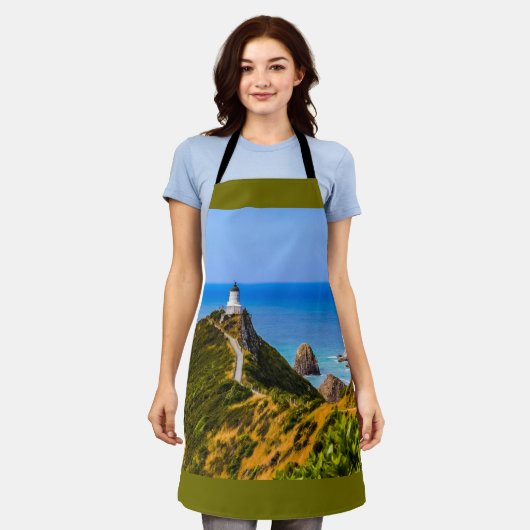 Nugget Point Leuchtturm, Neuseeland Schürze (Getragen)