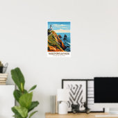 Nugget Point Lighthouse Neuseeland Reisen Vintag Poster (Heimbüro)