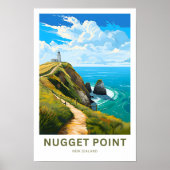 Nugget Point New Zealand Travel Print Poster (Vorne)