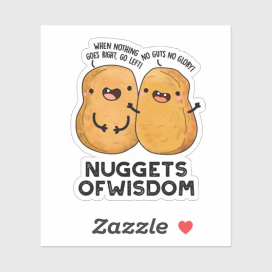 Nuggets of Wisdom Funny Food Puff Aufkleber (Blatt)