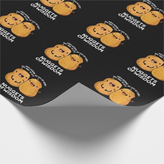 Nuggets of Wisdom Funny Food Puff Dark BG Geschenkpapier (Ecke)