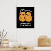 Nuggets of Wisdom Funny Food Puff Dark BG Poster (Küche)