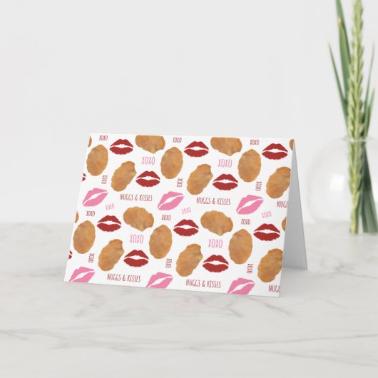 Nuggs & Kisses Chicken Nugget Lips Valentine Karte (Vorderseite)