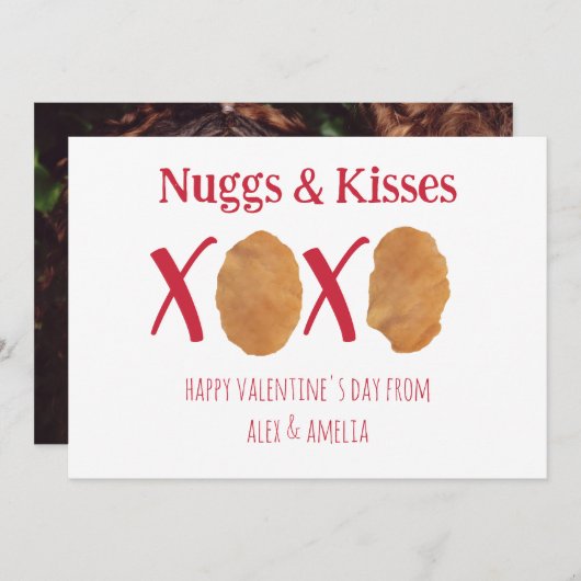 Nuggs & Kisses Chicken Nuggets Pun Valentine Foto (Vorne/Hinten)