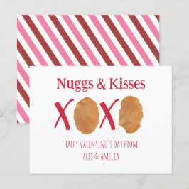 Nuggs Kisses Chicken Nuggets Pun Valentine Strip Postkarte
