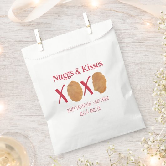 Nuggs & Kisses Chicken Nuggets Punny Valentine Geschenktütchen (Ausgeschnitten)