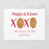 Nuggs & Kisses Chicken Nuggets Punny Valentine Postkarte (Vorderseite)