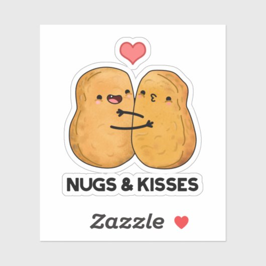 Nugs and Kisses Funny Chicken Nugget Pub Aufkleber (Blatt)