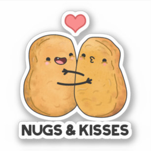 Nugs and Kisses Funny Chicken Nugget Pub Aufkleber