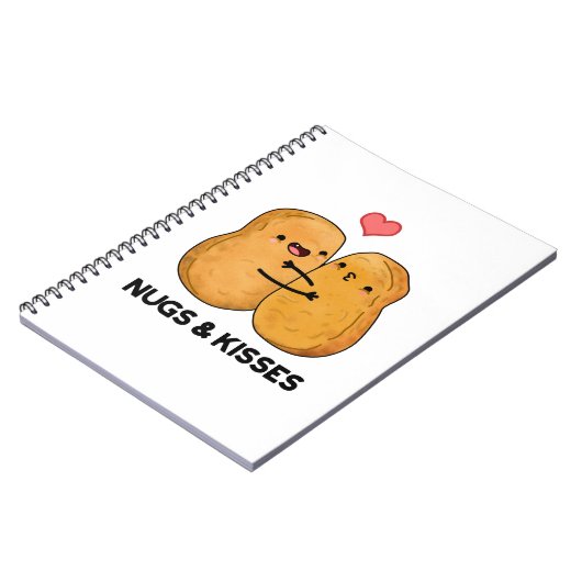 Nugs and Kisses Funny Chicken Nugget Pub Notizblock (Linke Seite)