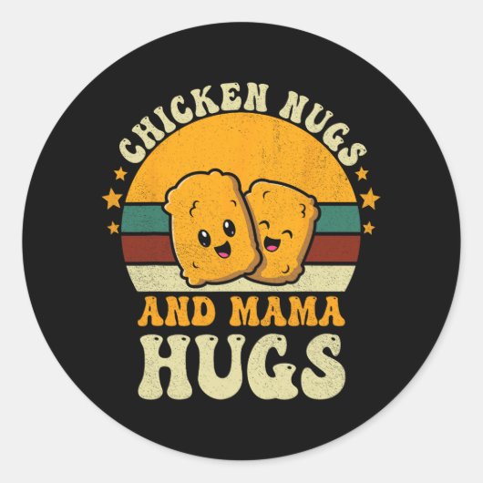 Nugs und Mama Hugs Kleinkind für Hühnernugget-Lieb Runder Aufkleber (Vorderseite)