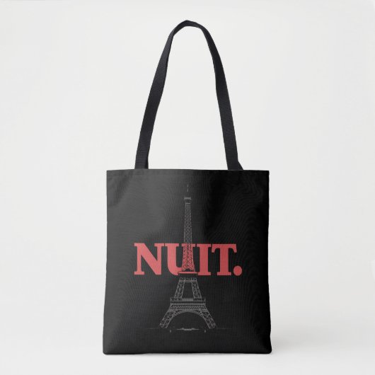 Nuit Nuit Night Night French Words Paris Tower Tasche (Vorderseite)