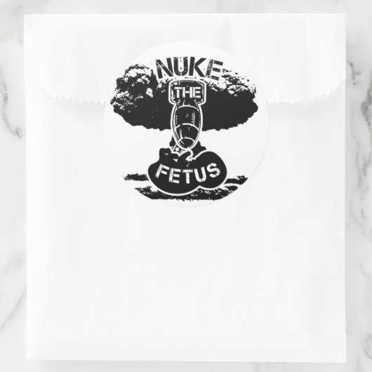 Nuke der Fetus Runder Aufkleber (Tasche)