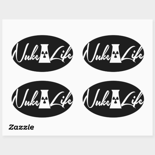 Nuke-Life Ovaler Aufkleber (Blatt)