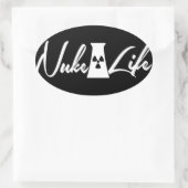 Nuke-Life Ovaler Aufkleber (Tasche)