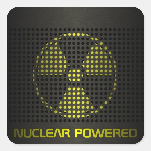 Nuklear Powered Quadratischer Aufkleber (Vorderseite)