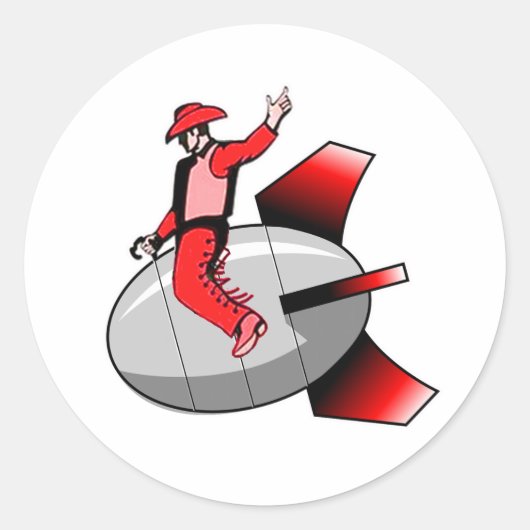 Nukleare Bombe reiten Runder Aufkleber (Vorderseite)