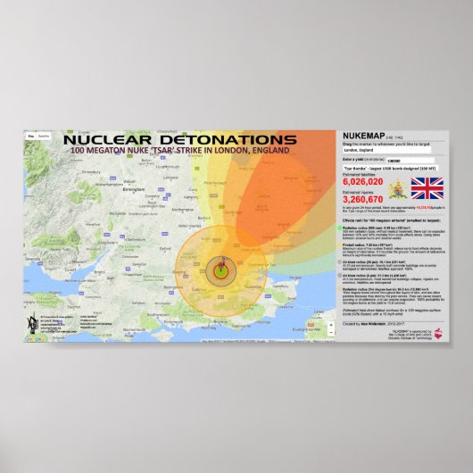 Nukleare Detonationen - England Poster (Vorne)