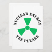 Nukleare Energie, ja, bitte, Nuklearer Power Einla Einladung (Vorne/Hinten)