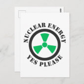 Nukleare Energie, ja, bitte, Nuklearer Power Einla Postkarte (Vorne/Hinten)
