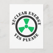 Nukleare Energie, ja, bitte, Nuklearer Power Einla Postkarte (Vorderseite)