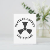 Nukleare Energie, ja, bitte, Nuklearer Power Einla Postkarte (Stehend Vorderseite)