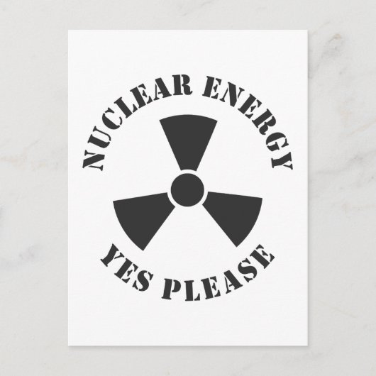 Nukleare Energie, ja, bitte, Nuklearer Power Einla Postkarte (Vorderseite)