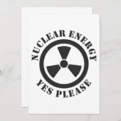 Nukleare Energie, ja, Nuklearer Power Einladung (Vorne/Hinten)