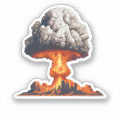 Nukleare Explosion mit Pilz Aufkleber (Vorderseite)