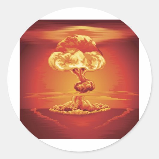 Nukleare Explosionspilzwolke Runder Aufkleber (Vorderseite)