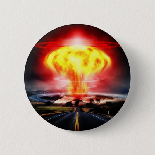 Nukleare Explosionspilzwolkenillustration Button (Vorderseite)